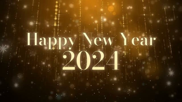 HAPPY NEW YEAR 2024 BG Video Wallpaper Screesaver [1 HOUR yellow gold] смотреть онлайн