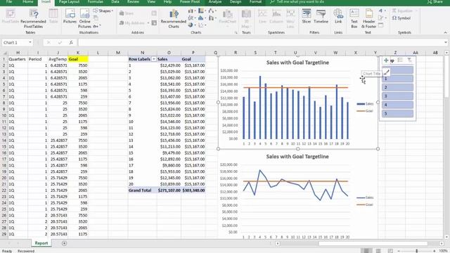 Excel Goal Target Lines and Benchmarking Tutorial смотреть онлайн