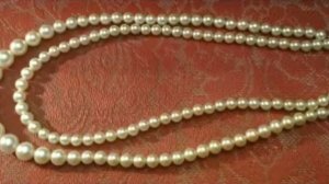 Из длинных бус делаем бусы в 2 ряда