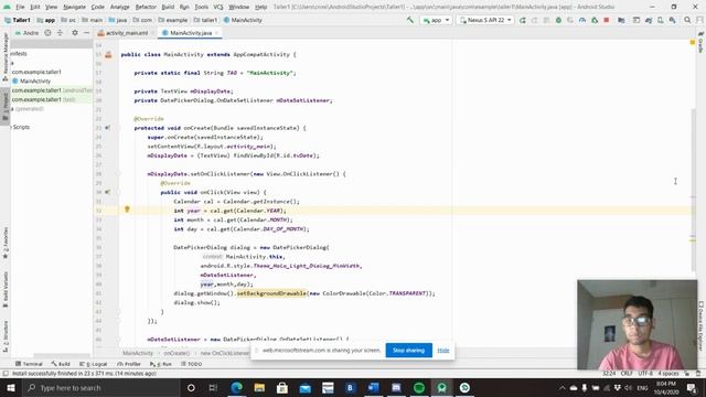 Widget DatePicker y evento onDateSet смотреть онлайн
