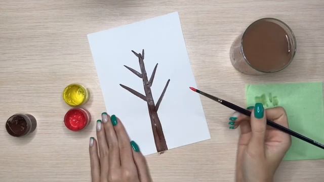 Осеннее дерево. Гуашь 3+. За 3 минуты вспомним цвета и как нарисовать дерево. смотреть онлайн