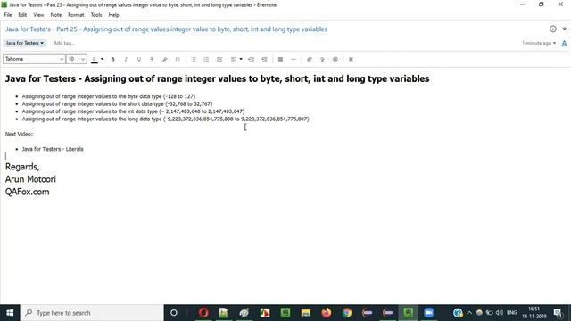 Core Java - Part 25 - Assigning out of range values to byte, short, int and long variables смотреть онлайн
