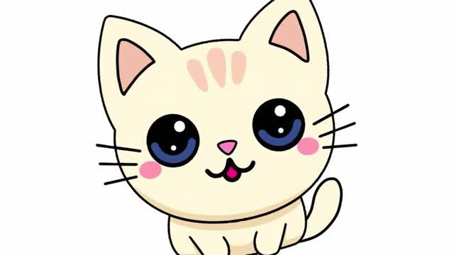 КАК НАРИСОВАТЬ МАЛЕНЬКОГО КАВАЙНОГО КОТЕНКА🐱 смотреть онлайн