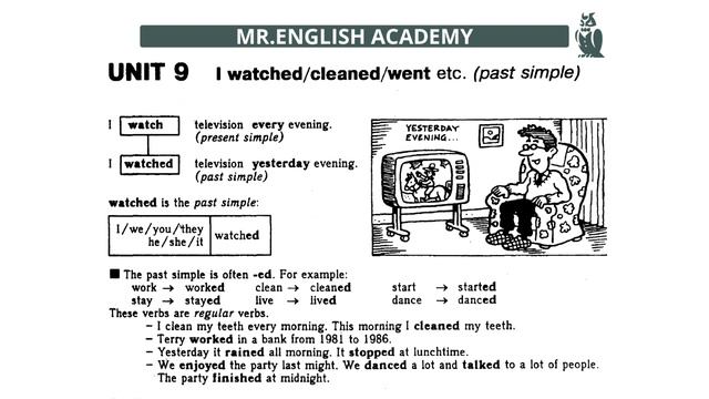 UNIT: 9 I watchet/cleaned/went etc. Past simple смотреть онлайн