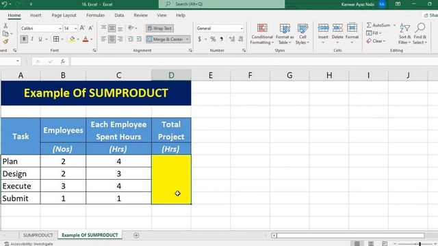 Microsoft Excel 2021 Tutorial 16 | SUMPRODUCT | English Subtitles смотреть онлайн
