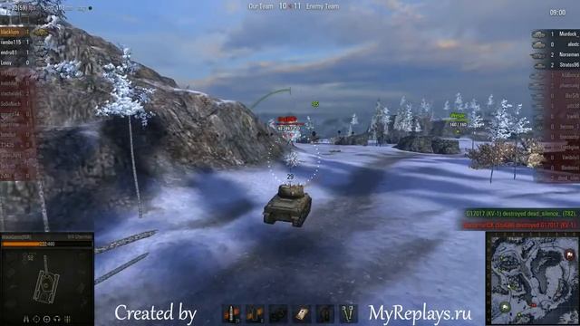 WOT: Arctic Region - M4 Sherman - 3 frags смотреть онлайн