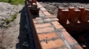 Кладка цоколя! Кладка 1,5 кирпича.