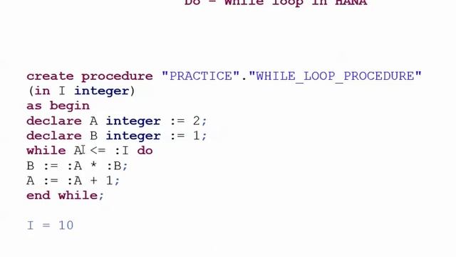How to write DO- WHILE loop in stored procedure in SAP HANA Studio смотреть онлайн