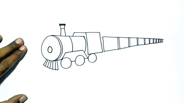 How to draw a train outline | Step by step drawing for kids | Perspective drawing of train | Raksha смотреть онлайн