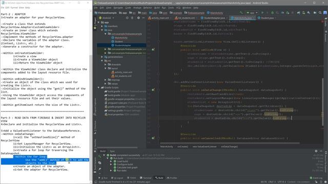 Reading data from Firebase RealtimeDB into a Recycler View | PART-3 | ANDROID STUDIO смотреть онлайн