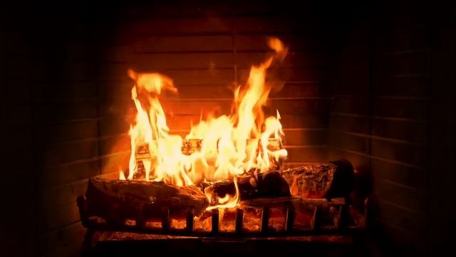 Мягкая джазовая музыка с потрескивающим камином