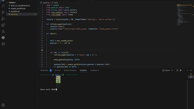Wordle clone in Python: Designed using Rich library смотреть онлайн