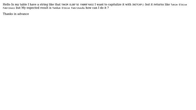 Oracle sql capitalized turkish characters смотреть онлайн
