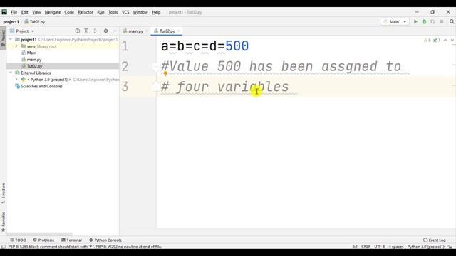 Python for dummies | Debug with PyCharm | Multiple assignment 1 смотреть онлайн