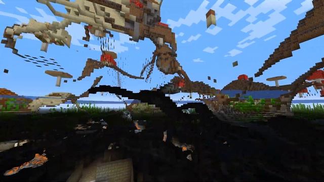 Меса, Грибы, Деревня и Крепость под ней! Minecraft топовый сид! смотреть онлайн