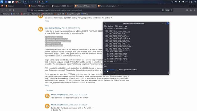 "Unlocking BQ8050 Boot ROM with CP2112: Windows & Linux Method" Laptop battery data retrieval смотреть онлайн