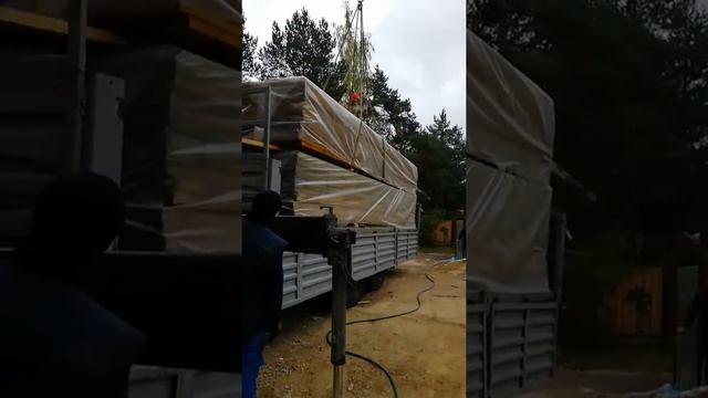 Разгрузка леса в палетах септированный. смотреть онлайн