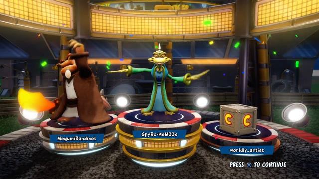 Green Komodo Joe and Master Moe Winning Podium. (Crash Nitro Fueled) смотреть онлайн