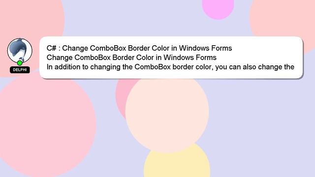 C# : Change ComboBox Border Color in Windows Forms смотреть онлайн