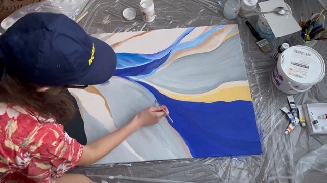 Интерьерная картина с поталью / Interior painting with potal / Абстрактная картина / abstract DIY смотреть онлайн