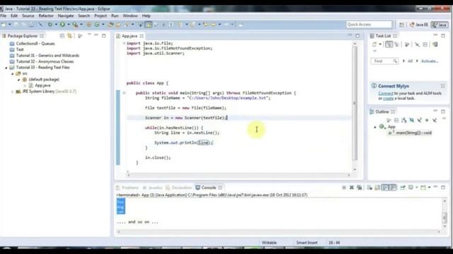 Learn Java Tutorial for Beginners, Part 33: Reading Text Files смотреть онлайн