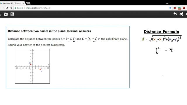 Distance between two points in the plane - decimals смотреть онлайн