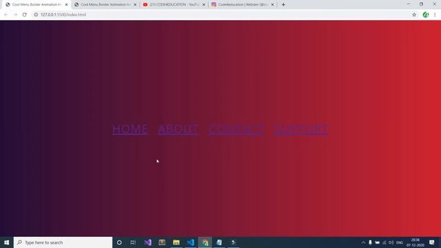 Cool Menu Border Animation Hover Effect HTML & CSS | Tutorial In Hindi | Code4Education 2021