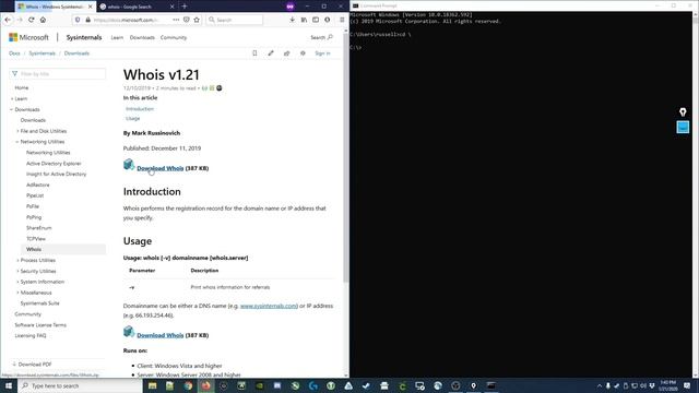 [027] Using the whois command in the Windows 10 Command Prompt смотреть онлайн