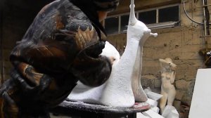 Улитка из пенопласта для будущего топиария !