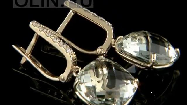 Золотые серьги с топазами, кварцем или иолитом смотреть онлайн