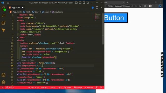 Rock paper Scissor Game JS #supersimpledev смотреть онлайн