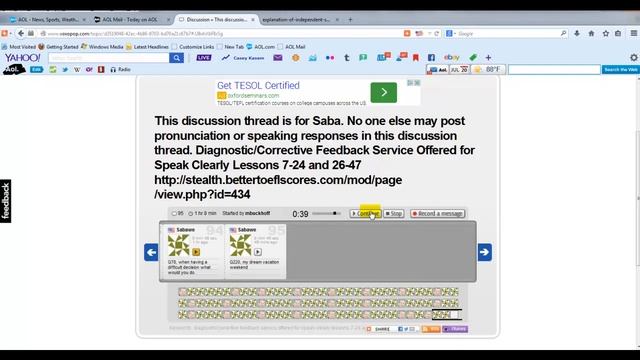 Online TOEFL Course Comments to Saba: Feedback on independent speaking 78 and 220 смотреть онлайн
