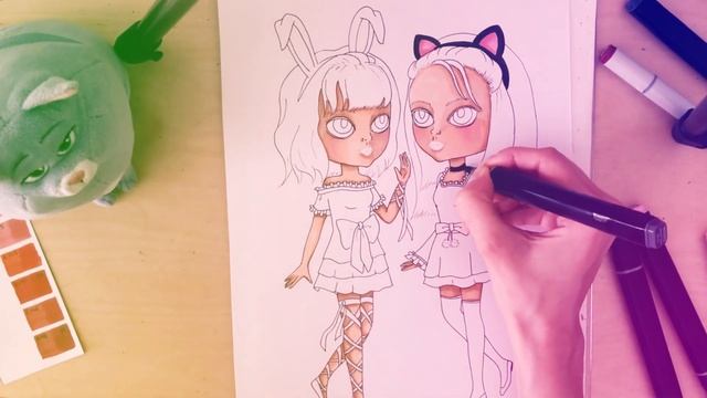 Как рисовать кукол маркерами.How to draw dolls? смотреть онлайн