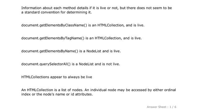 JavaScript : When is NodeList live and when is it static? смотреть онлайн