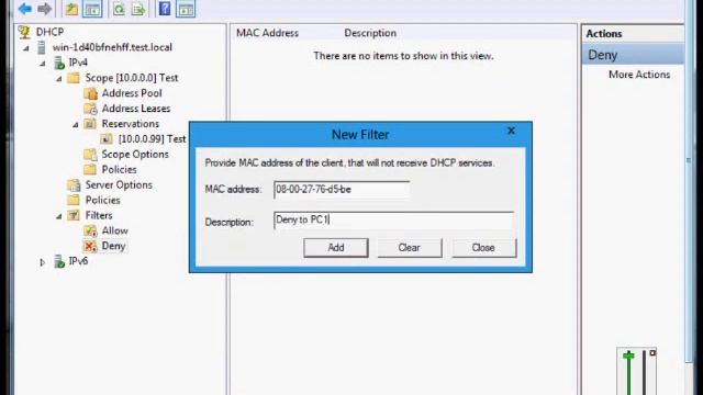 How to use filters to deny DHCP services in Microsoft Windows Server 2012 смотреть онлайн