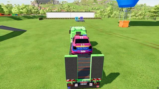 CHEVROLET, DODGE, DACIA, AUDI, VOLKSWAGEN ALL POLICE CARS TRANSPORTING WITH TRUCKS! FS22#28 смотреть онлайн