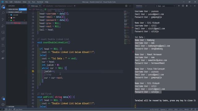 #4B.2 Manipulasi Node Tengah di Double Linked List di C++ | STRUKTUR DATA смотреть онлайн