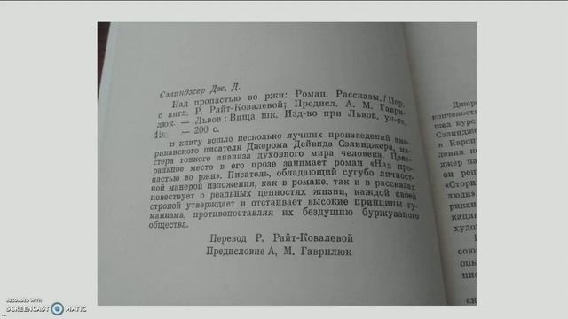 Рецензия на книгу Джерома Сэлинджера "Над пропастью во ржи" смотреть онлайн
