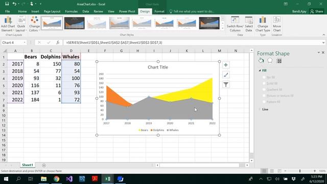 Area chart Excel with transparency смотреть онлайн