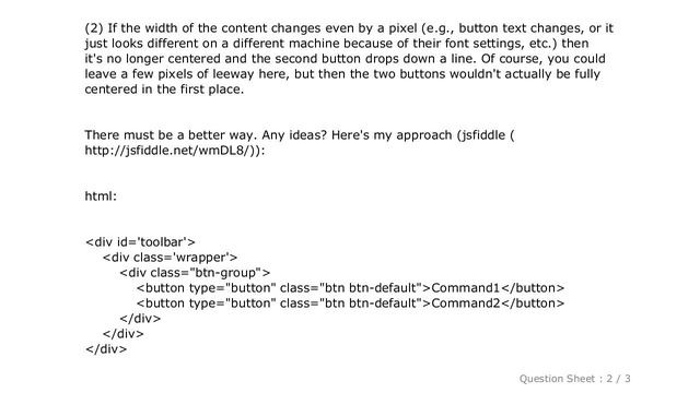 HTML : Centering bootstrap button group in an element смотреть онлайн