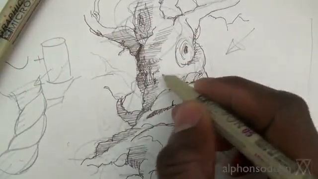 Pen and Ink Drawing Tutorials | How to draw a spiraling tree смотреть онлайн