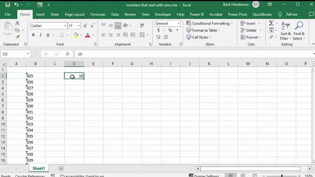 Use numbers that start with zero in Excel смотреть онлайн