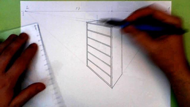 Draw in Perspective School - Lesson 4/2. - Two point perspective - Shelf смотреть онлайн