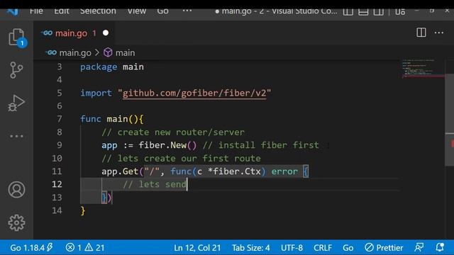 Hello World Fiber web Framwork golang tutorial # 1 смотреть онлайн
