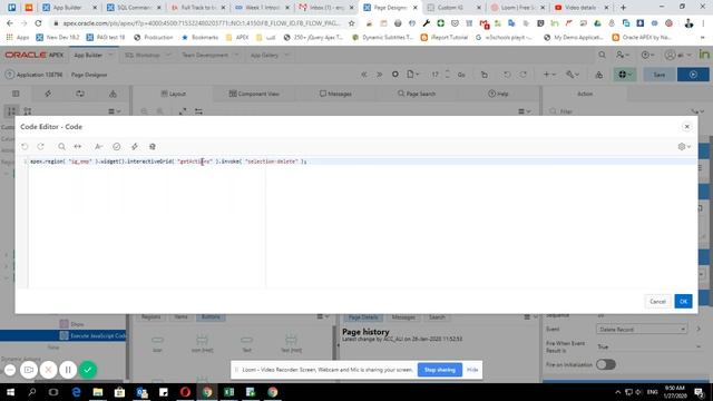 Delete raw from Interactive Grid Using Dynamic Action in oracle APEX 19.2 смотреть онлайн