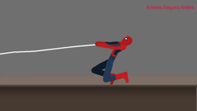 Spider-Man web and land test animation {Stick nodes animation} смотреть онлайн