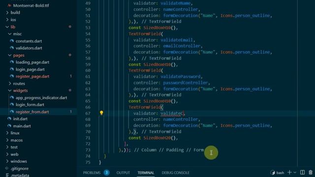 First Flutter App - Sign Up Page UI Design | Routes | Code Reuse| init | TextFormField | Validators смотреть онлайн