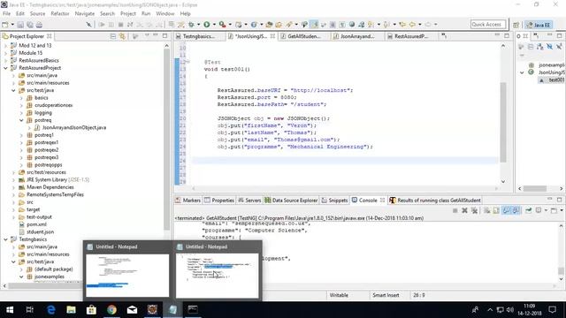 Building JSON using JSONObject in Rest Assured смотреть онлайн