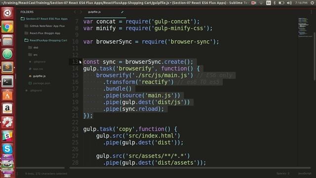React js with ES6 Compilation using Gulp and Browserify смотреть онлайн