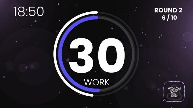 3 Rounds Of 10 Sets Of Interval Timer With Music 60 / 10 -  30 Sec Rest Btw Rounds - Mix 118